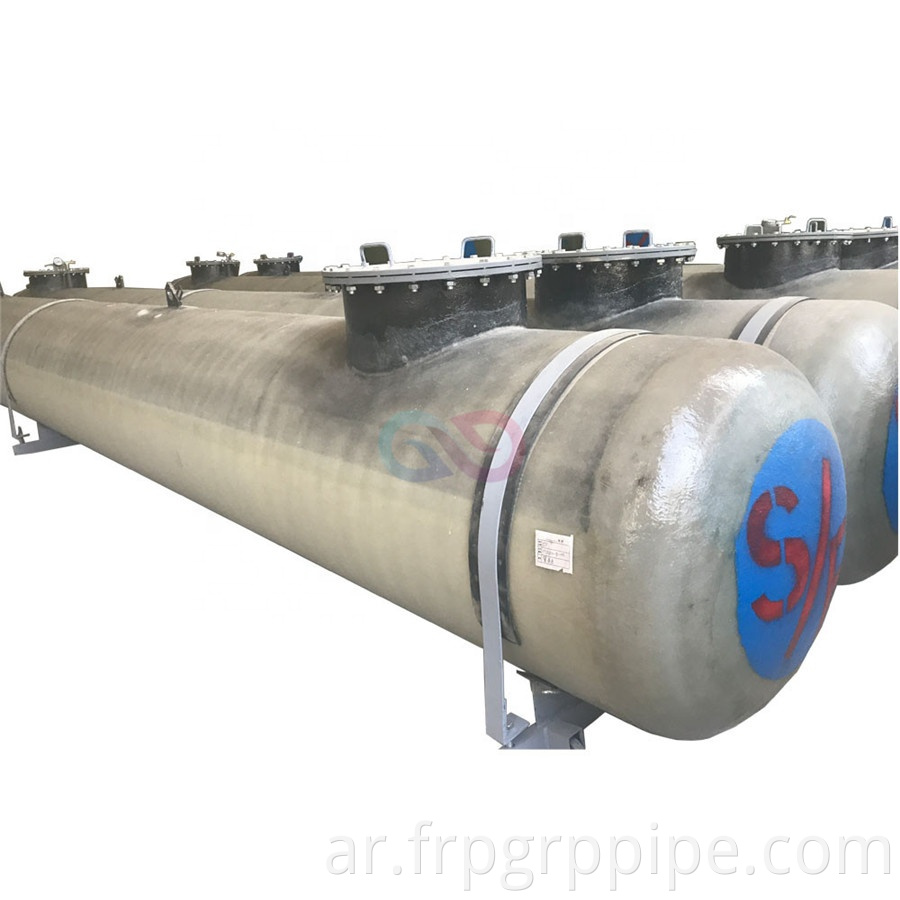 Fiberlglass FRP Tank Sump لخزان تخزين الوقود تحت الأرض في محطة الوقود PE دبابة الحوض